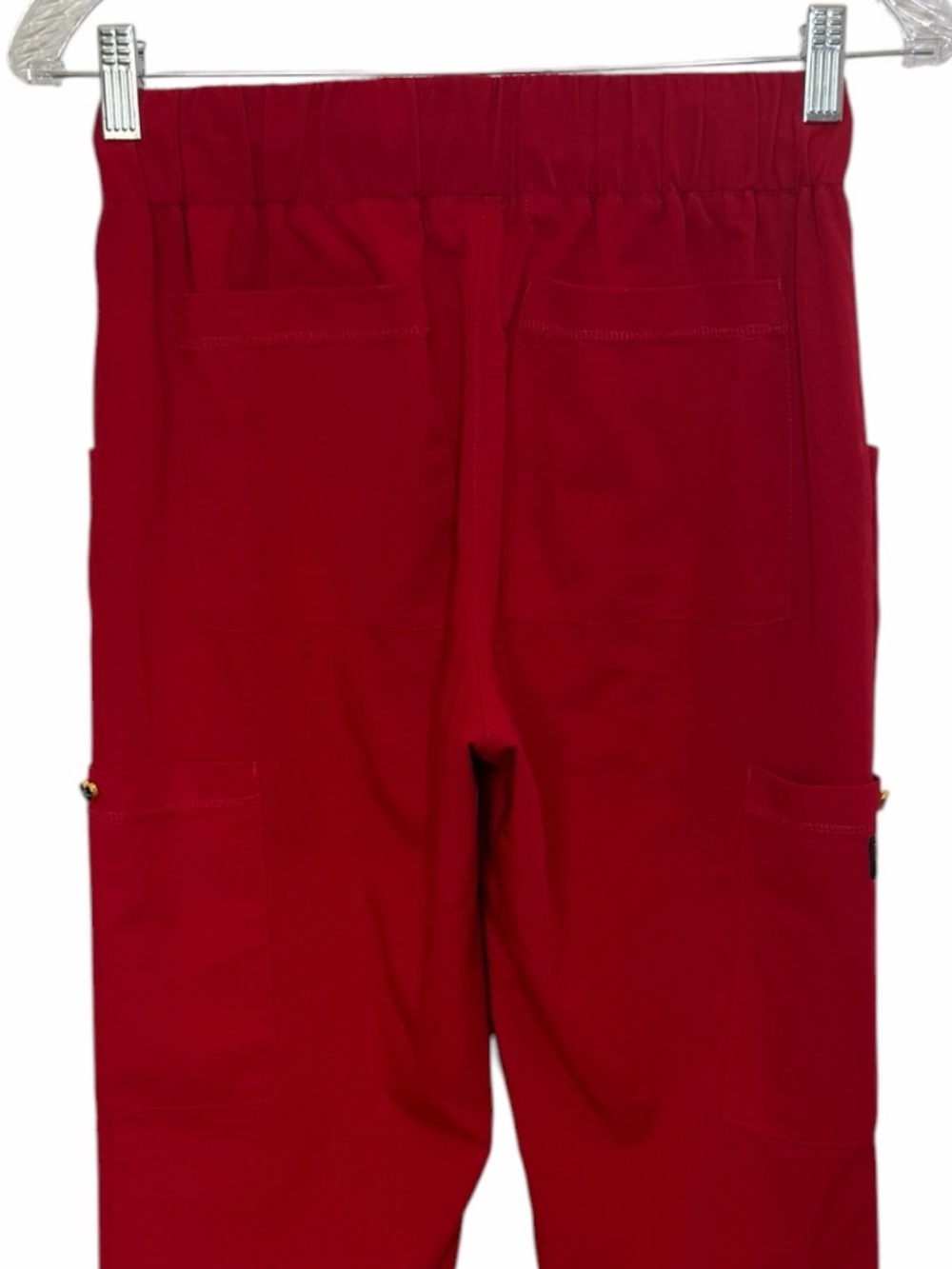 Betsey Johnson Scrub Medical Pants Drawstring Stretch Waist Women Sz XS Red - Picture 4 of 13